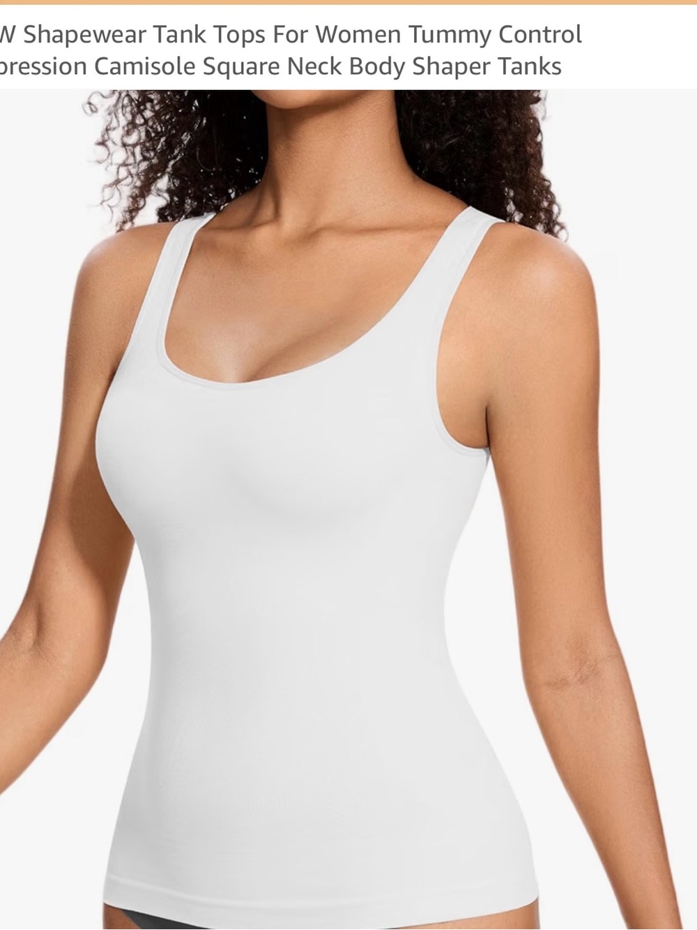 Seamless White Shapewear Tank Top for Women - Tummy Control Camisole medium NWT